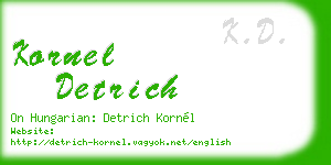 kornel detrich business card