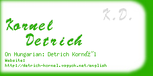 kornel detrich business card